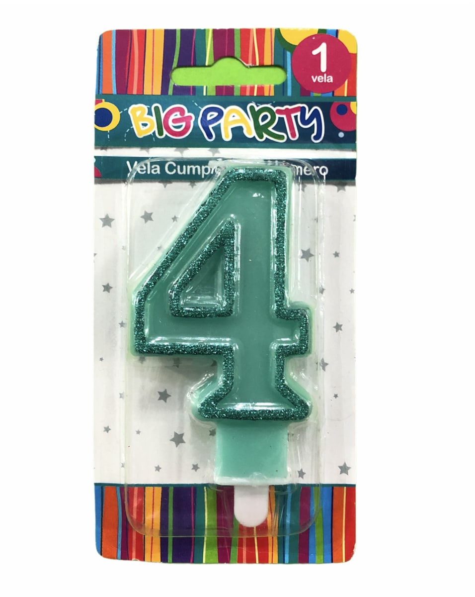 VELA DE CUMPLEAÑOS N° 4 8CM BIG PARTY3