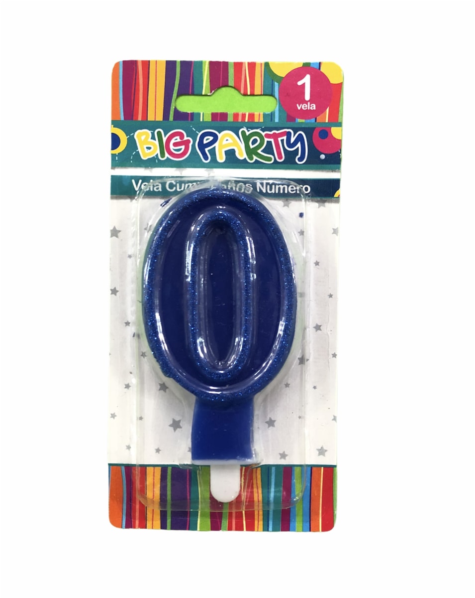 VELA DE CUMPLEAÑOS N° 0 8CM BIG PARTY1