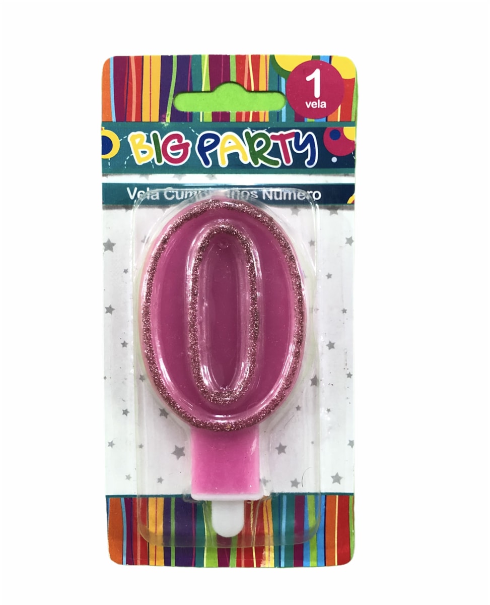 VELA DE CUMPLEAÑOS N° 0 8CM BIG PARTY3