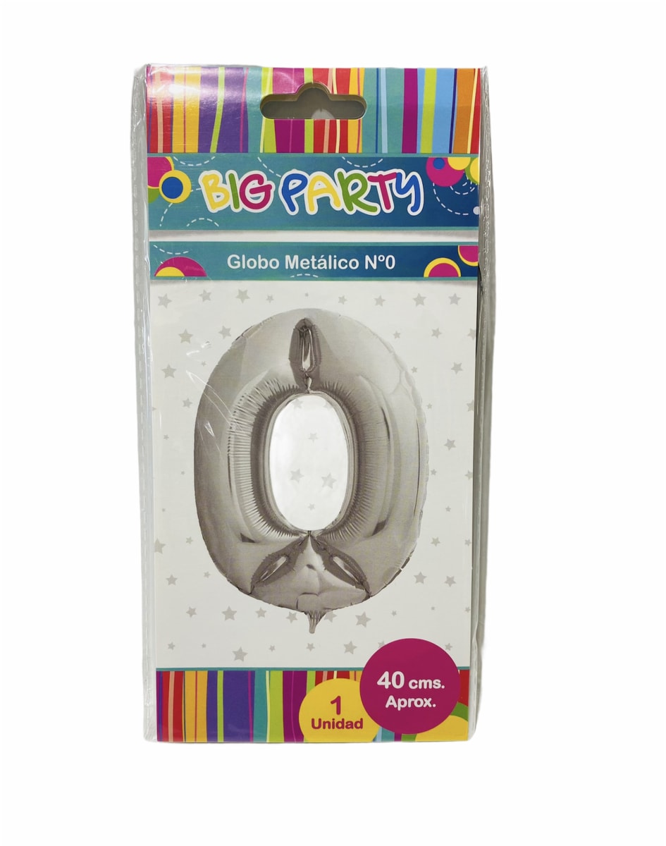GLOBO N° 0 40 CM METALICO HELIO O AIRE BIG PARTY3