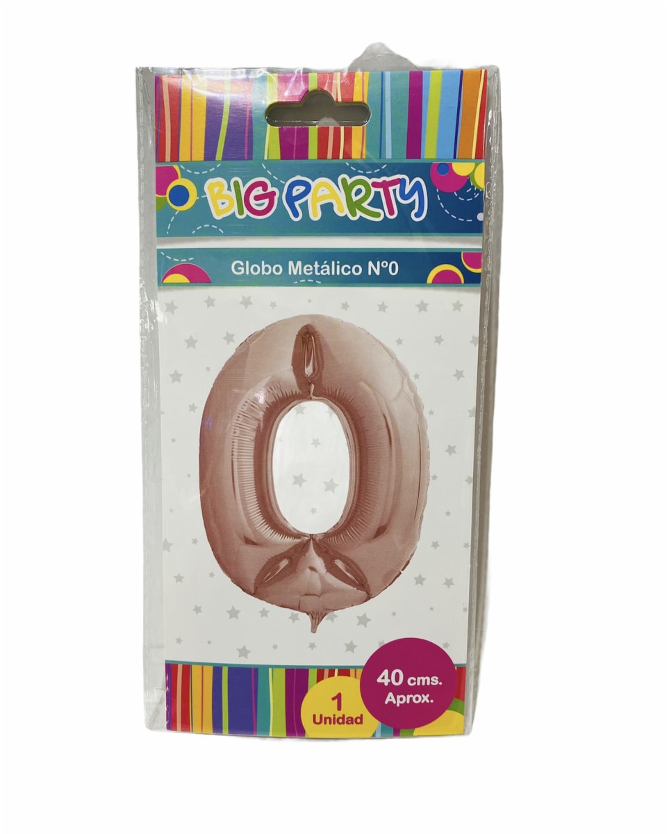 GLOBO N° 0 40 CM METALICO HELIO O AIRE BIG PARTY4