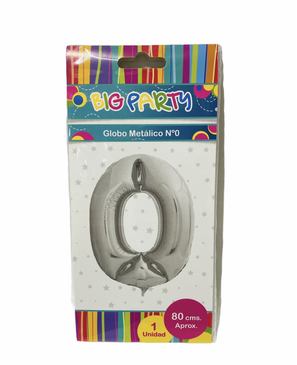 GLOBO N° 0 80 CM METALICO HELIO O AIRE BIG PARTY3