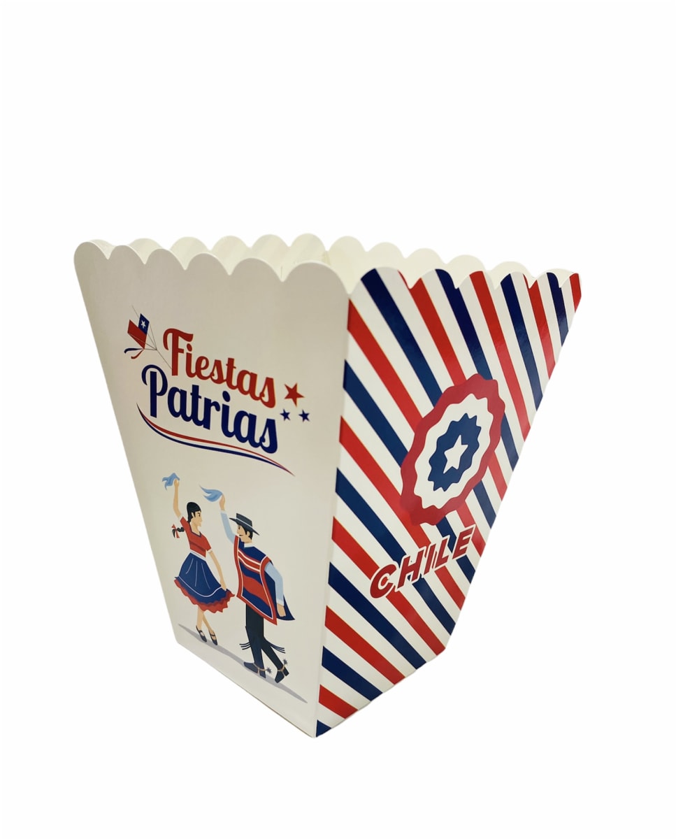 CAJA DIECIOCHERA 4 UNID. 10x14 CM POP CORN BIG PARTY 517054 FIESTAS PATRIAS 0