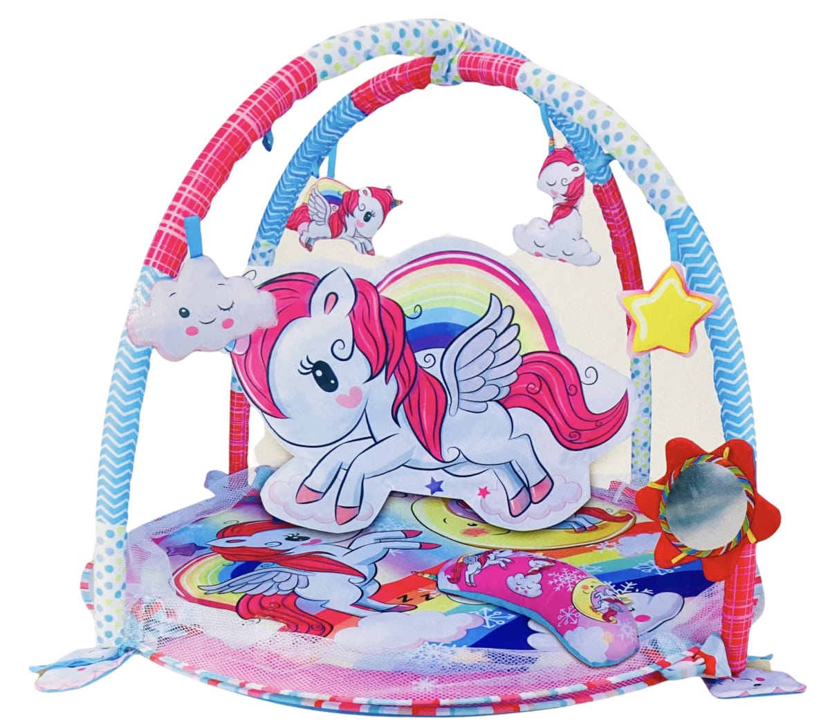 GIMNASIO PARA BEBE 3 EN 1 + 20 PELOTAS UNICORNIO 023-73B2