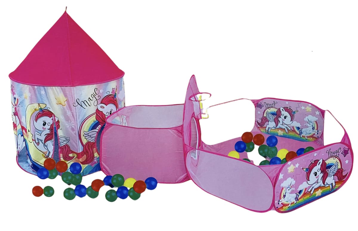 CARPA CASTILLO 3 EN 1 ROSADA UNICORNIO 606-509-3 0