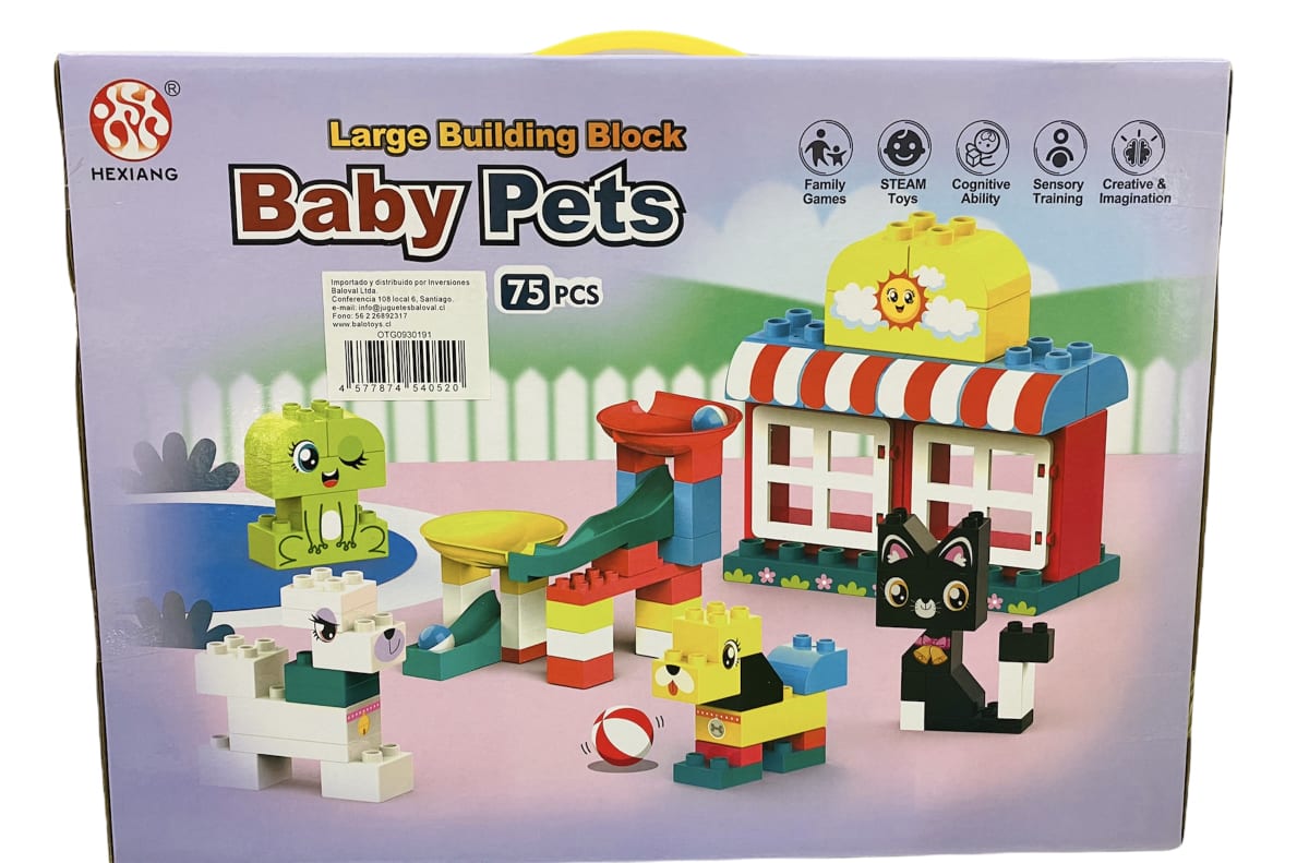 BLOQUES ARMABLES ANIMALES 75 PCS EN CAJA OTG09301913