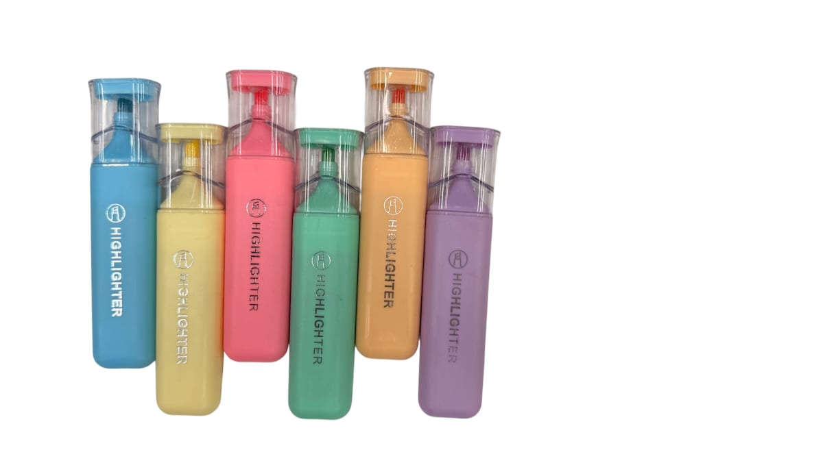 6 DESTACADOR COLORES PASTEL OFICINA HIGHLIGHTER YOKO 72603
