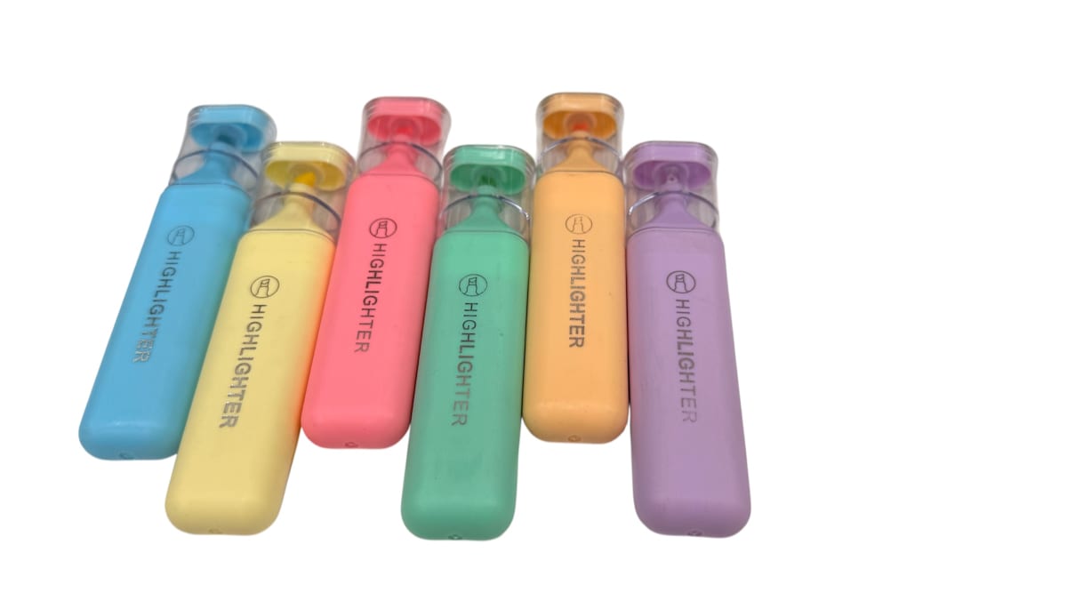 6 DESTACADOR COLORES PASTEL OFICINA HIGHLIGHTER YOKO 72602