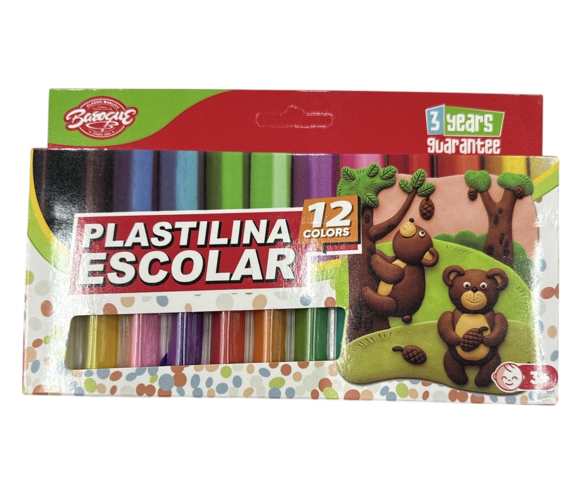 PLASTICINA 12 COLORES TRIANGULAR BACOQUE 897617 1