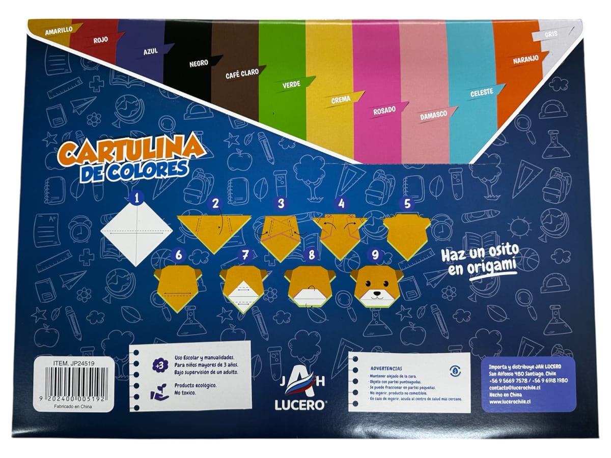 CARPETA DE CARTULINA 12 PLIEGOS 26.5x36,5 CM LUCERO 245192