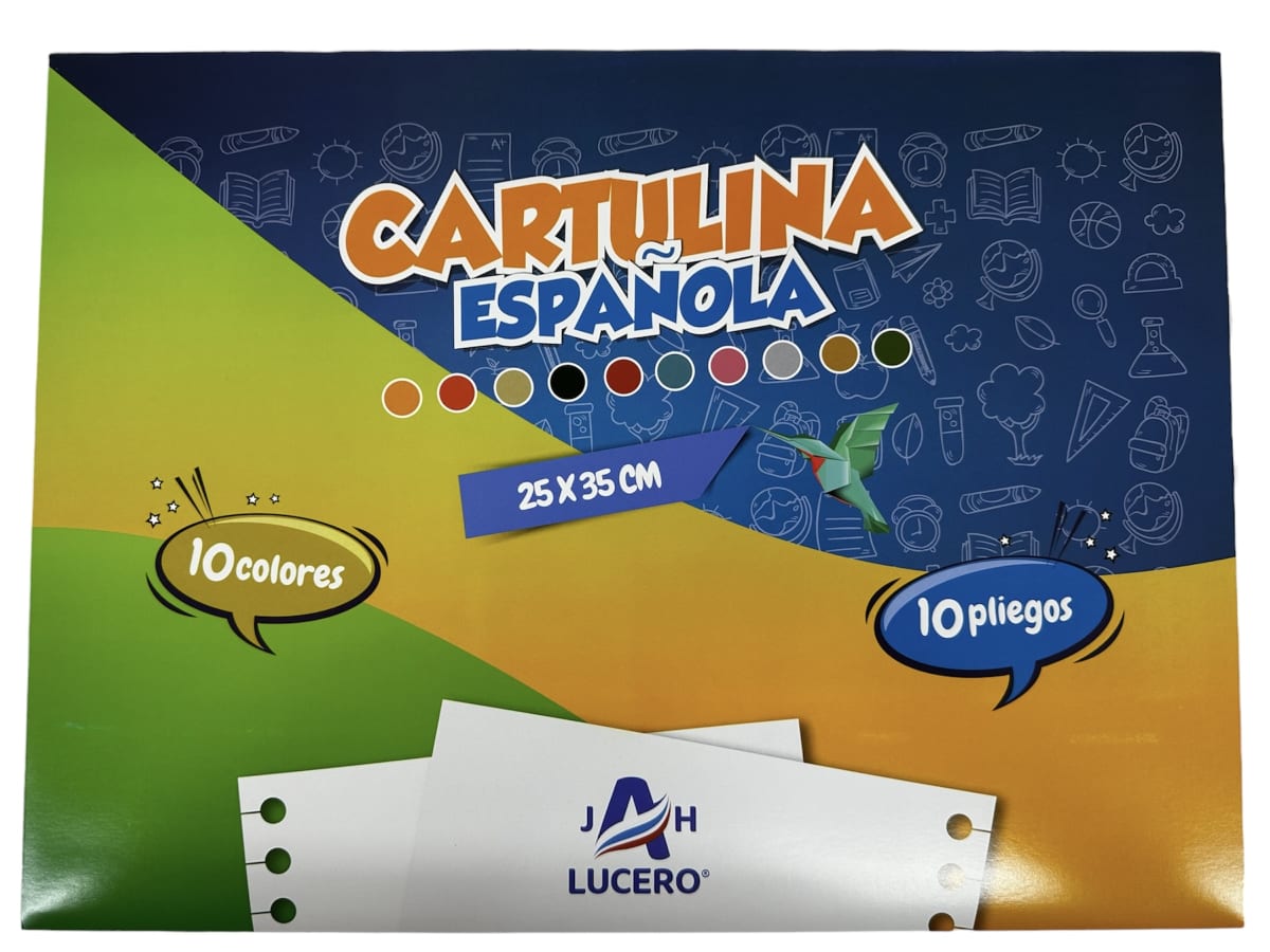 CARPETA DE CARTULINA ESPAÑOLA 10 PLIEGOS 26.5x37.5 CM LUCERO 24520 0