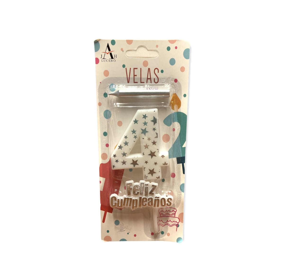VELA FELIZ CUMPLEAÑOS N°4 PLASTICA 10 CM F3442