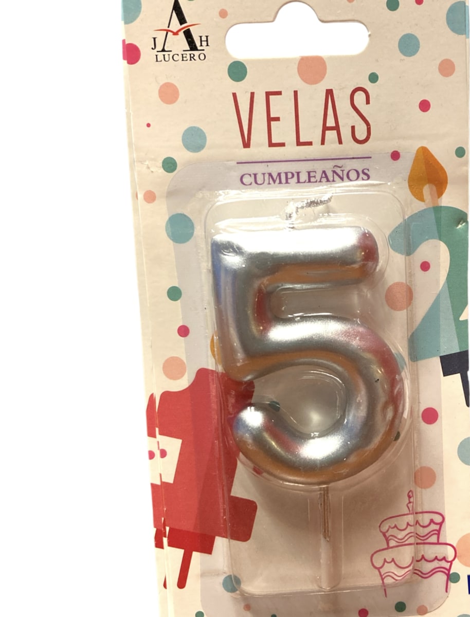 VELA CUMPLEAÑOS N°5 7CM F3052