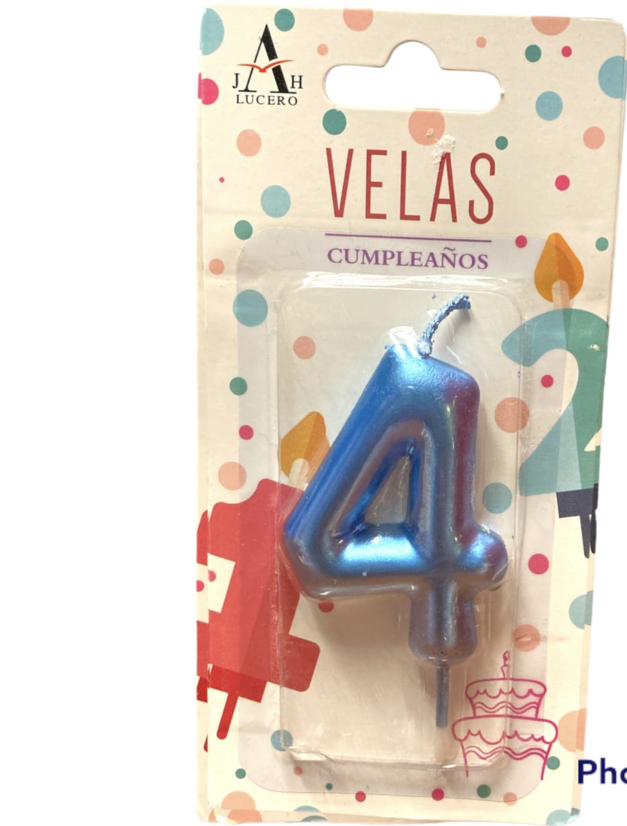 VELA CUMPLEAÑOS N°4 7CM F3041
