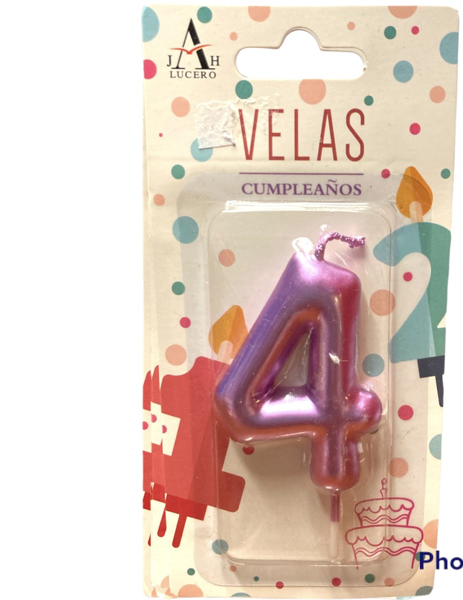 VELA CUMPLEAÑOS N°4 7CM F3042