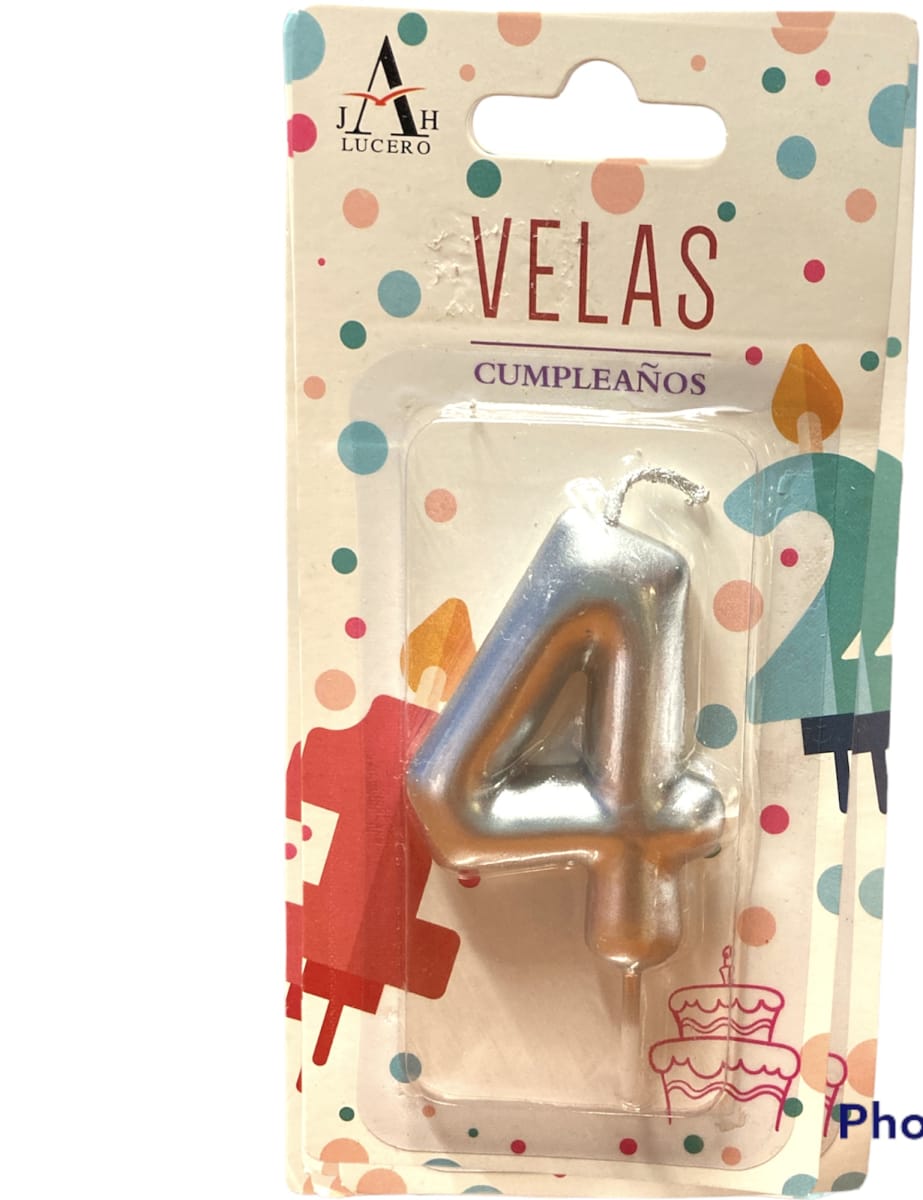 VELA CUMPLEAÑOS N°4 7CM F304 2