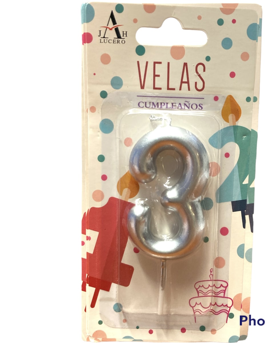 VELA CUMPLEAÑOS N°3 7CM F3031