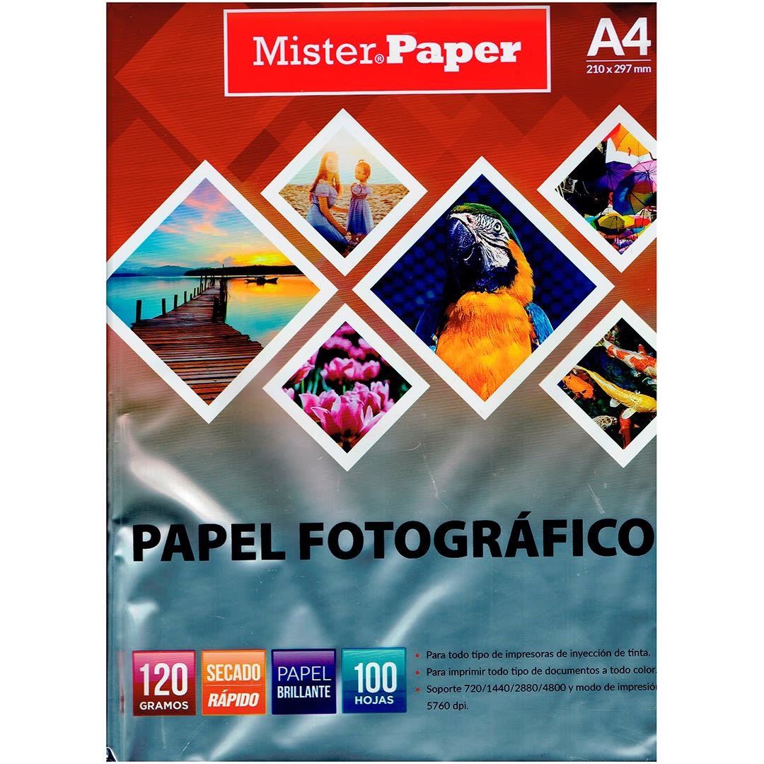 PAPEL FOTOGRAFICO 100 HJS.120 GRS TAMAÑO A4 2559   33423 1
