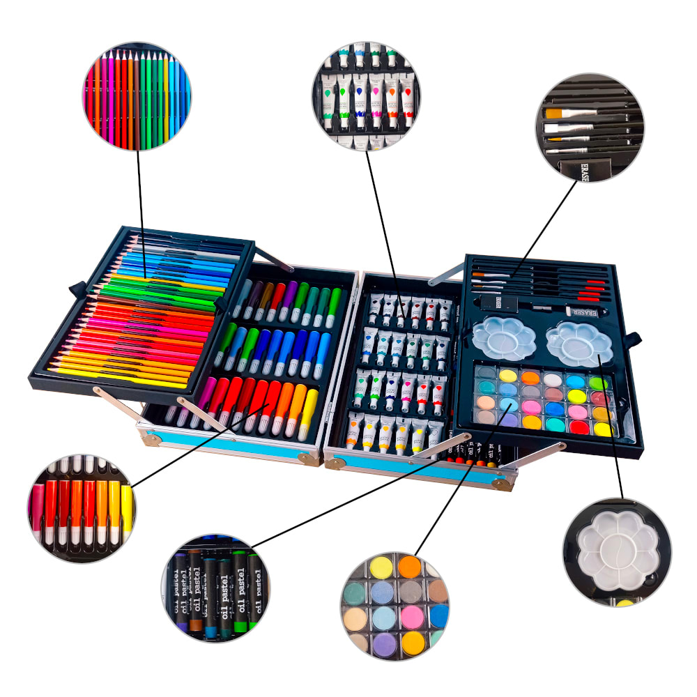 SET MALETIN ALUMINIO ART. DE ARTE 145 PIEZAS 4 REPISAS3