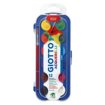 CUARELA 12 COLORES GIOTTO + PINCEL ACQUERELLE 30MM 351200 1