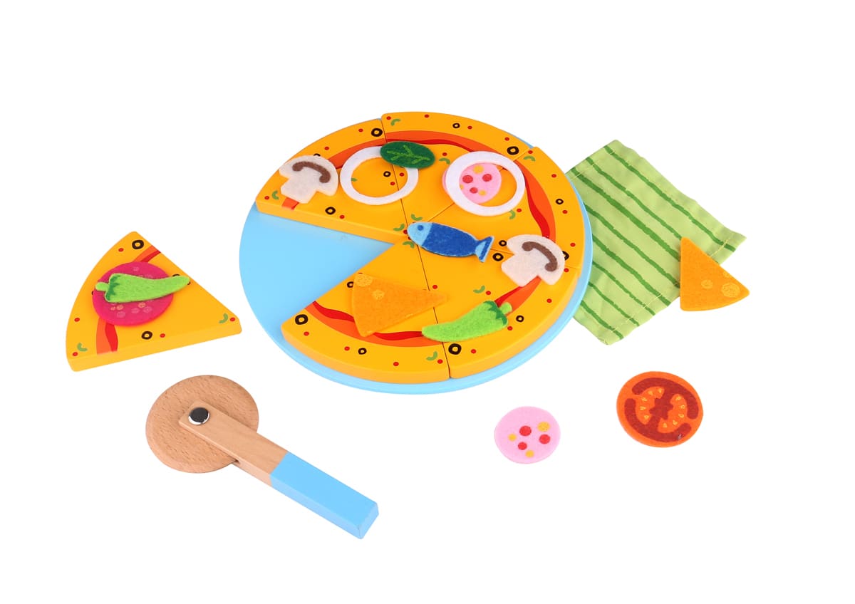 PIZZA DE MADERA CON ACCESORIOS TKI009 2