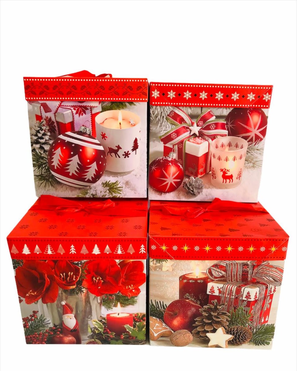 12 CAJAS REGALO 22X22 CM. 4 MODELOS F1836 1