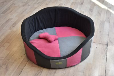 Bermontt Cama Redonda L Negro con fucsia y gris Bermontt Cama Redonda L Negro con fucsia y gris