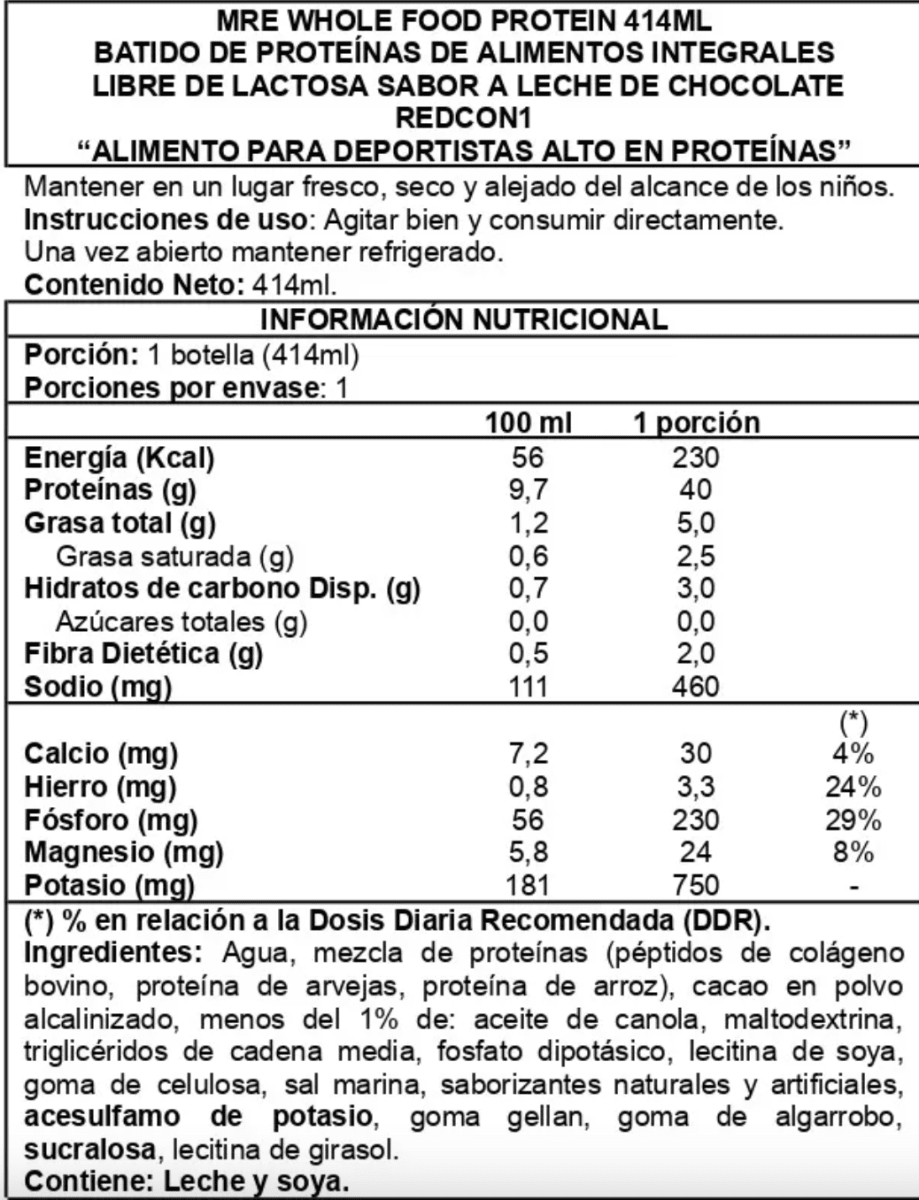 BEBIDA PROTEINA MRE REDCON12