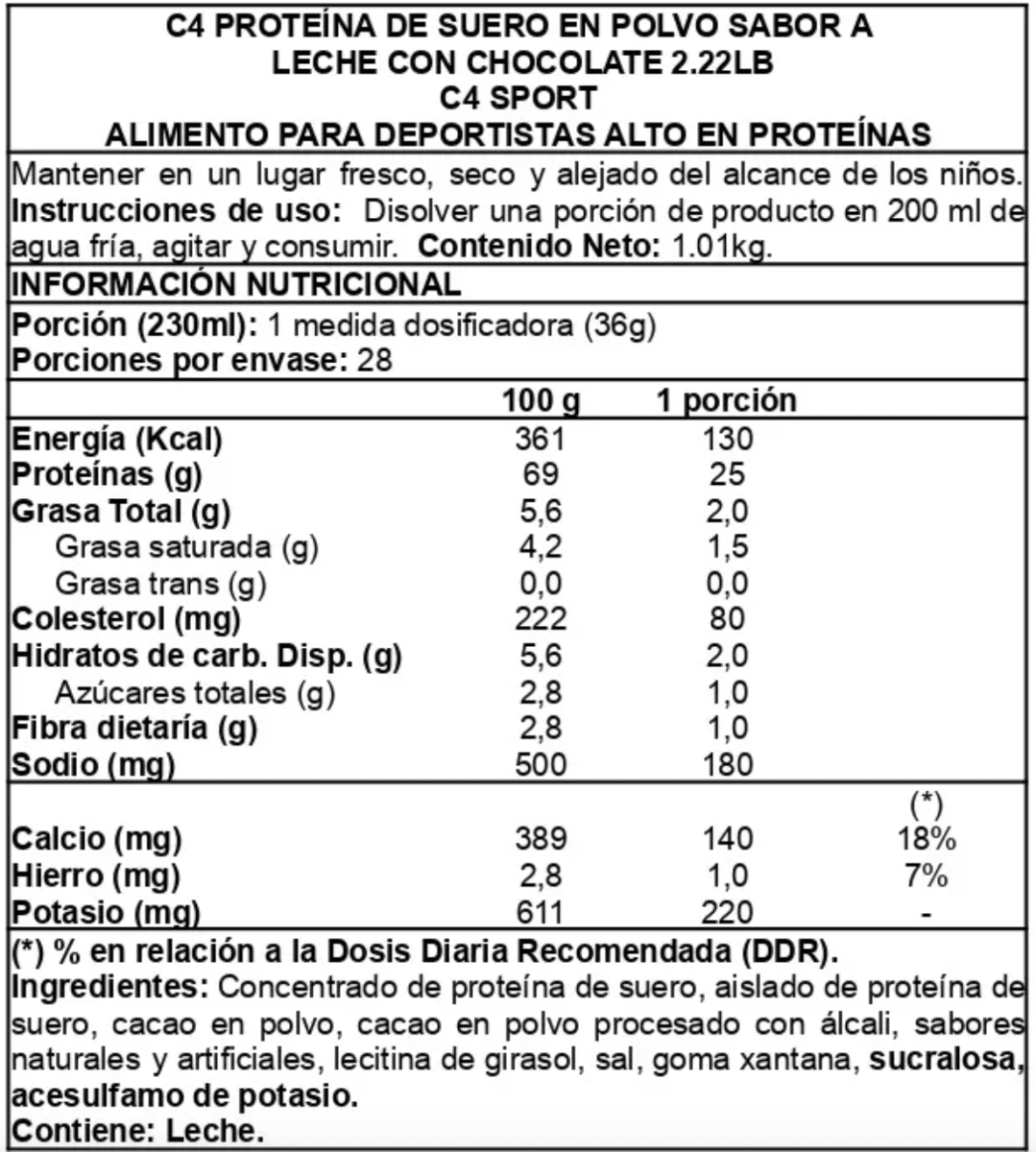 C4 Whey Protein Cellucor 28 Serv – Ganar Músculo4