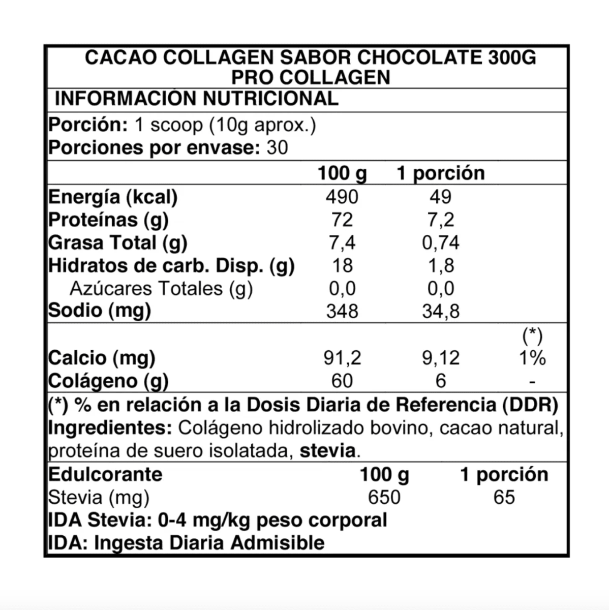 Cacao Collagen 300 grs - Procollagen2