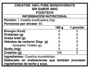 Creatine 100% Pure Monohydrate 60 svs - Foodtech2