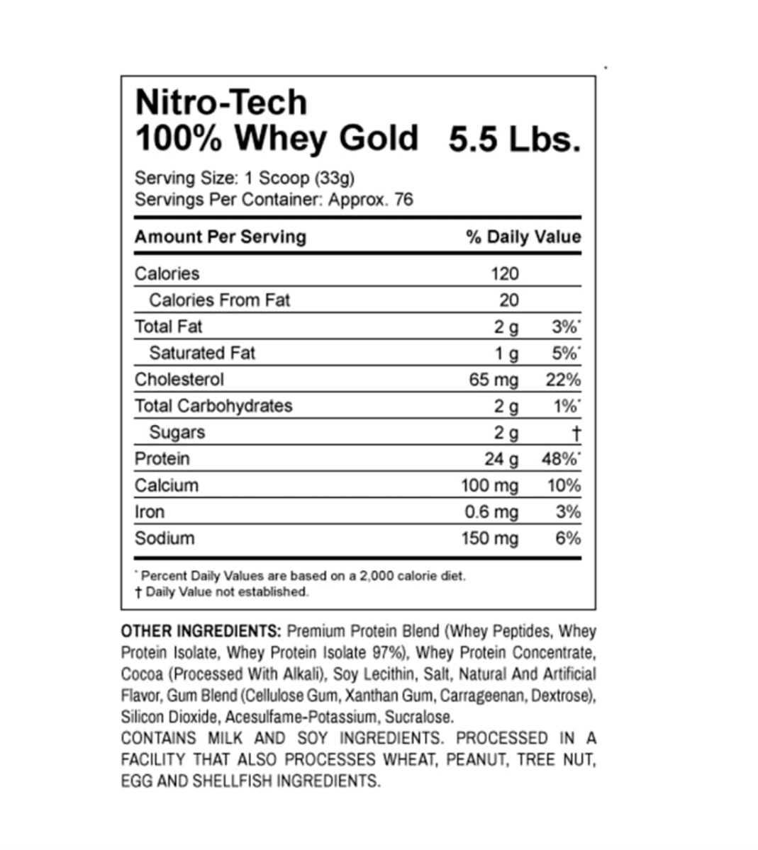 PROTEINA NITRO TECH 100% WHEY GOLD 5 LB5