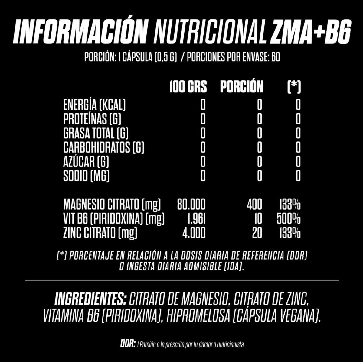 ZMA + B6 60 CAPS2