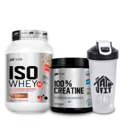 ISO WHEY 1.1KG CHOCO + 100% CREATINE UN 250G + SHAKER