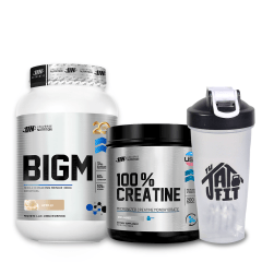 BIGM 2KG VAINILLA + 100% CREATINE UN 250G + SHAKER