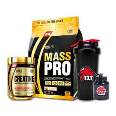 MASS PRO 6.8KG COOKIES + CREATINA LEVEL PRO 250G + SHAKER + PORTA PROTEINA