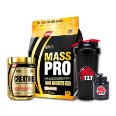MASS PRO 6.8KG VAINILLA + CREATINA LEVEL PRO 250G + SHAKER + PORTA PROTEINA
