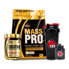 MASS PRO 3KG VAINILLA + CREATINA LEVEL PRO 250G + SHAKER + PORTA PROTEINA