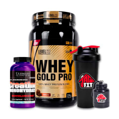 WHEY GOLD PRO 2.43LB CHOCO + CREATINA ULTIMATE NUT 300G + REGALOS