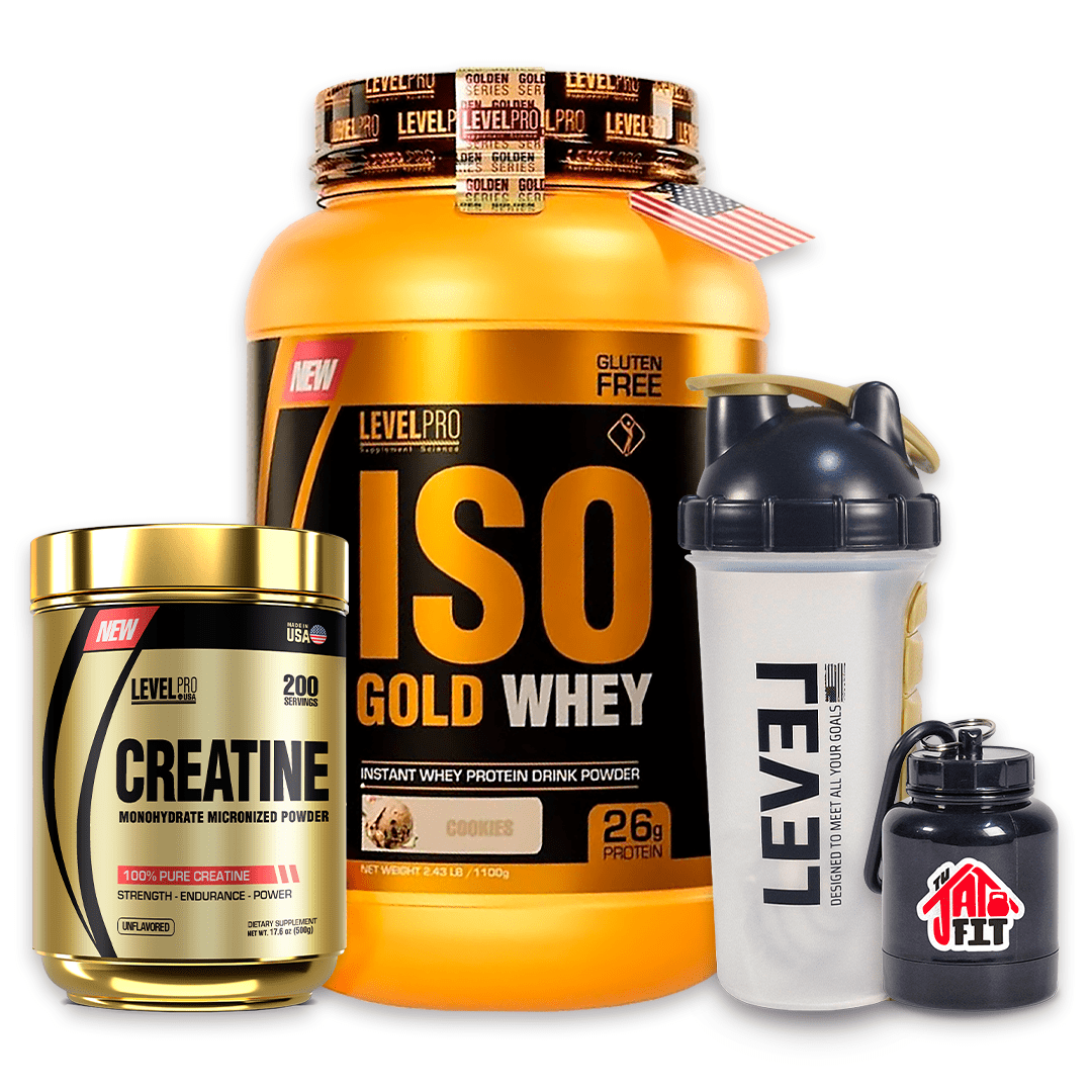 ISO GOLD WHEY 1.1KG COOKIES + CREATINA LEVEL PRO 500G1