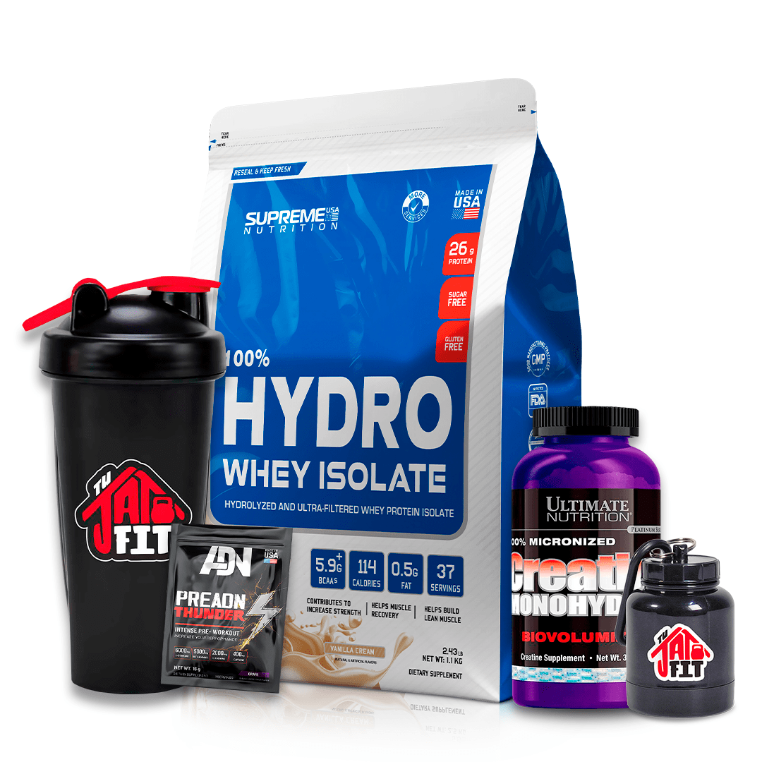 100% HYDRO WHEY 2.4 LB VAINILLA + CREATINA ULTIMATE NUT 300G + REGALOS1