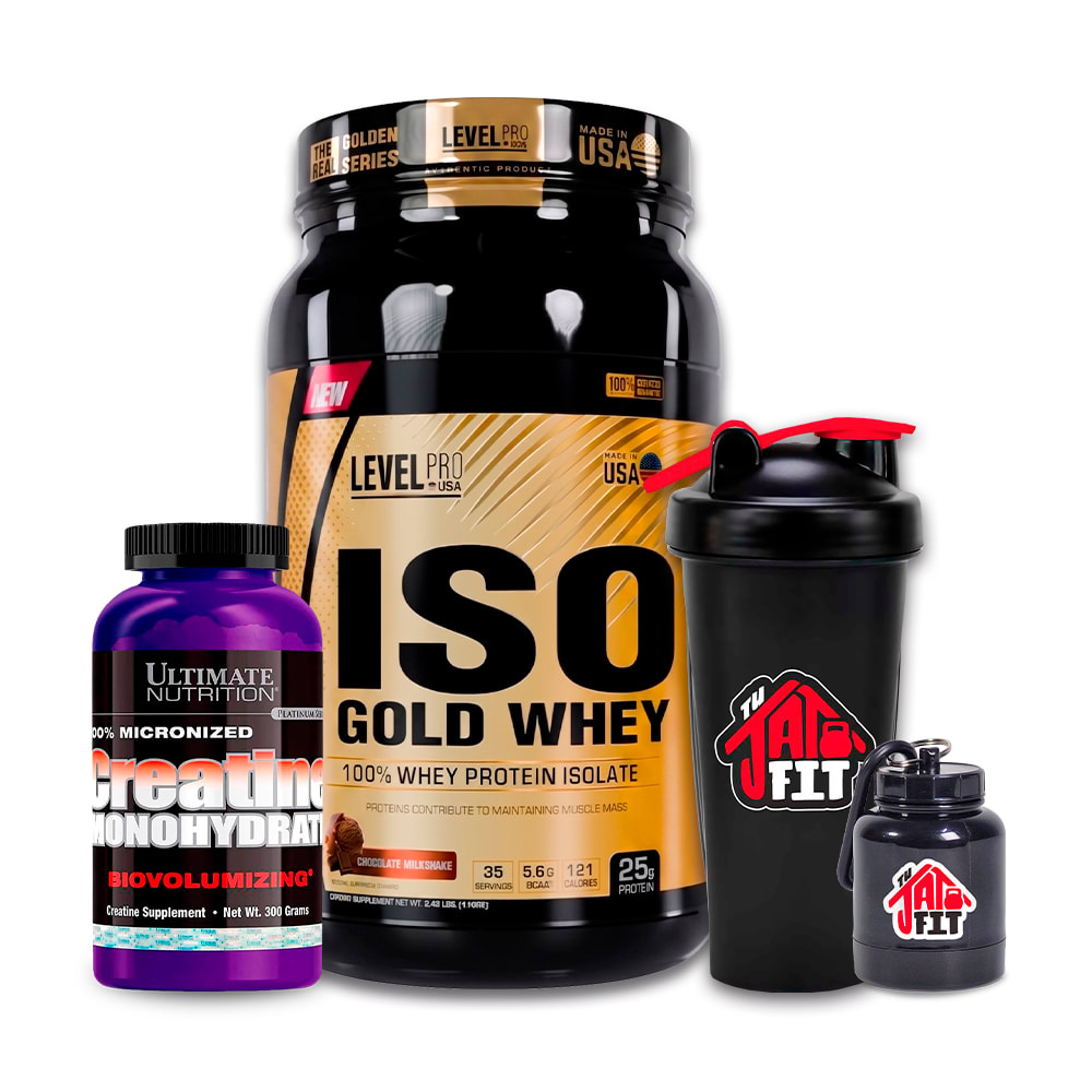 ISO GOLD WHEY 1.1KG CHOCO + CREATINA ULTIMATE NUT 300G + REGALOS1