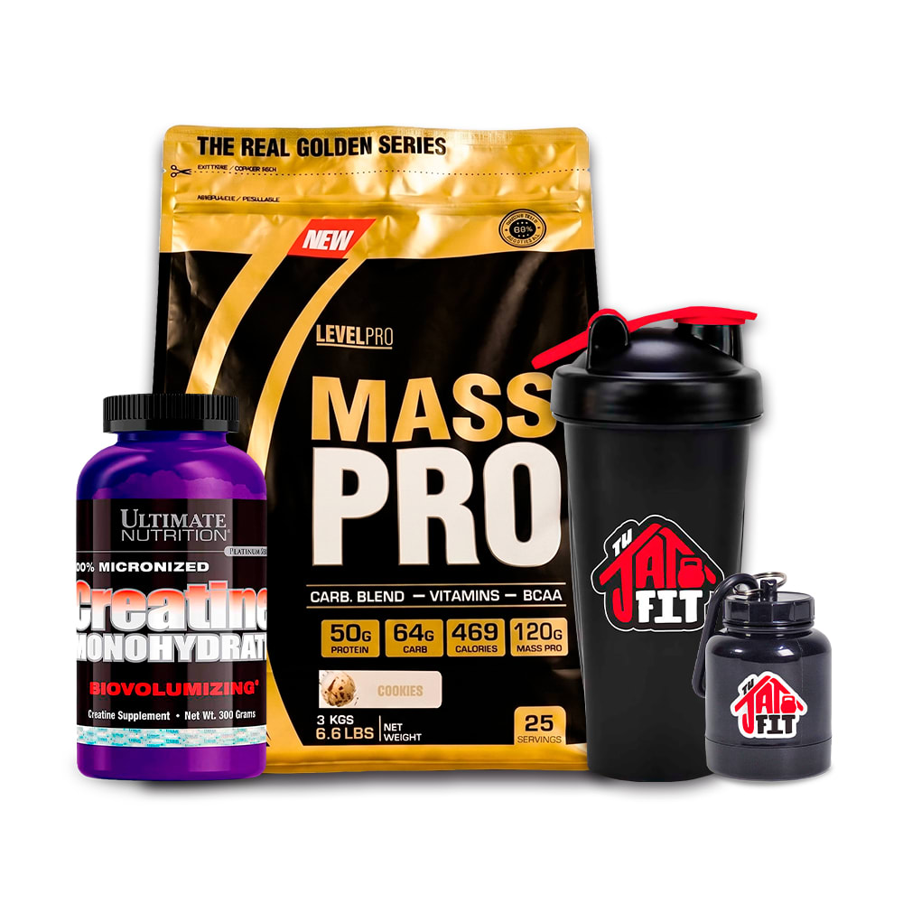 MASS PRO 6.6LB COOKIES + CREATINA ULTIMATE NUT 300G + REGALOS1