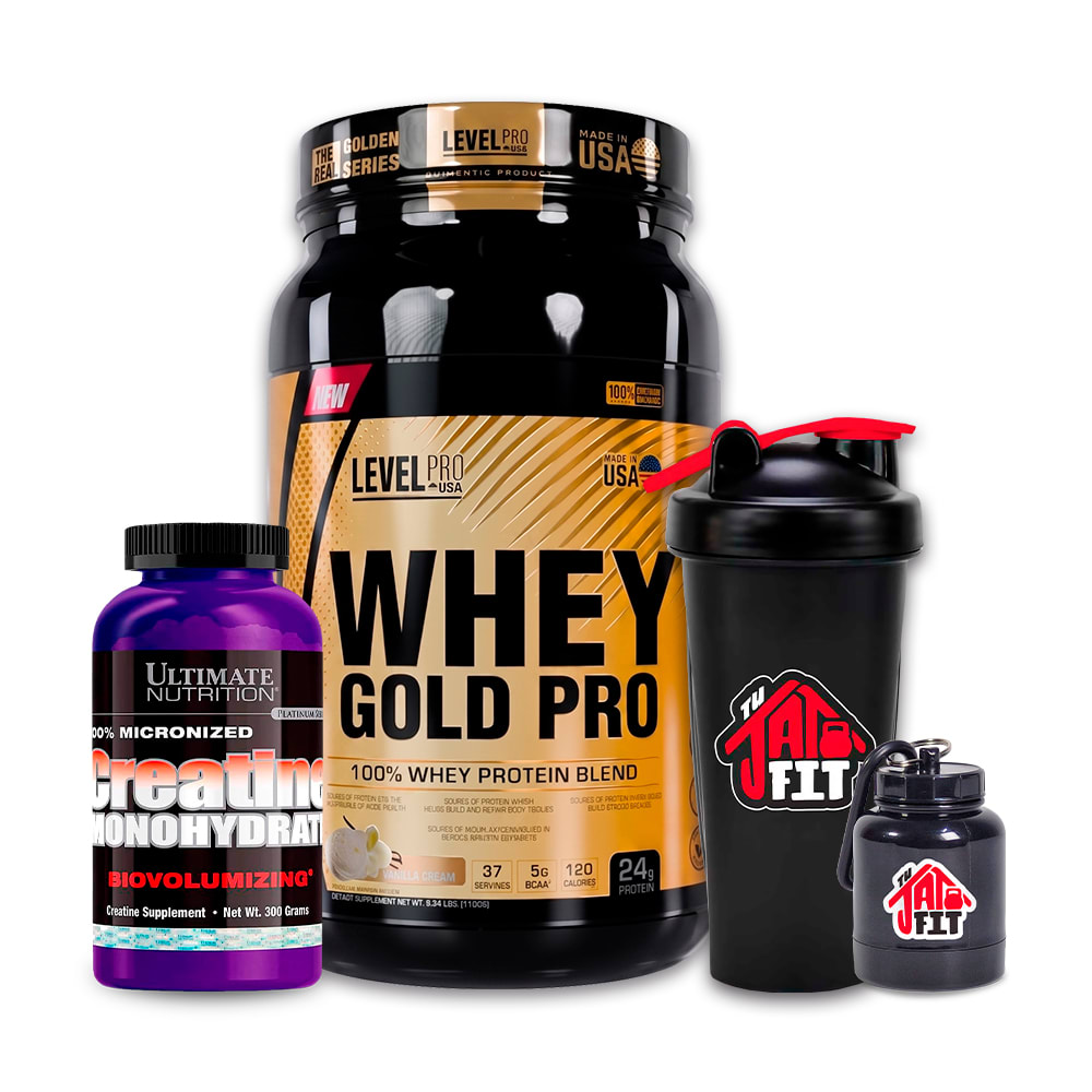 WHEY GOLD PRO 2.43LB VAINILLA + CREATINA ULTIMATE NUT 300G + REGALOS1