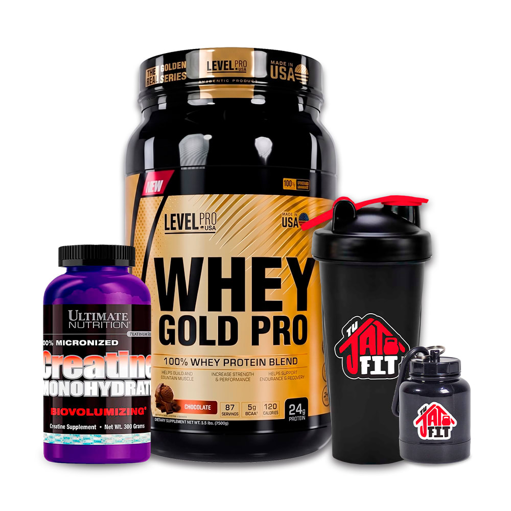 WHEY GOLD PRO 2.43LB CHOCO + CREATINA ULTIMATE NUT 300G + REGALOS1