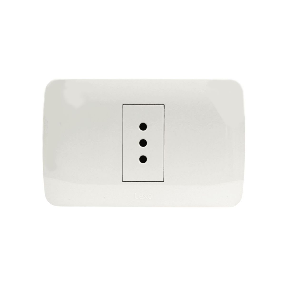 Enchufe Simple Emb. 10A 250V Blanco - Lexo