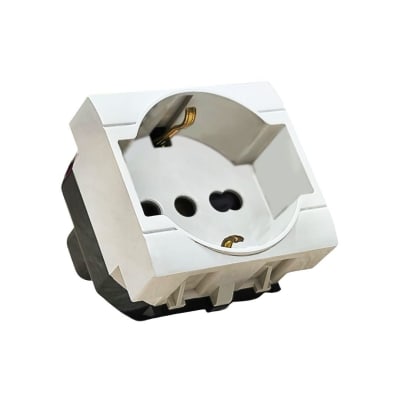 Modulo Schuko 2P+T 10/16A Bipaso 220-250V Gris Evolution - Scame1