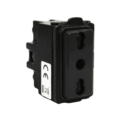 Modulo Enchufe 2P+T 10/16A Negro - Scame (Alternativo Magic)4