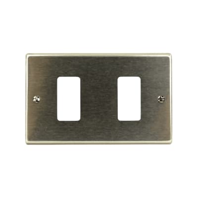 Placa Tapa Aluminio Anonizado 2 Módulos - Scame (Alternativo Magic)1