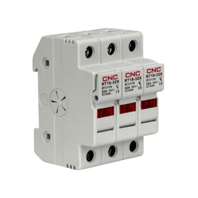 Portafusible 3P 10x38mm 3x32A, 500V S/Fusible - CNC1